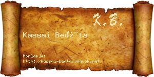 Kassai Beáta névjegykártya