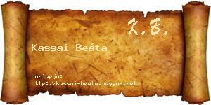 Kassai Beáta névjegykártya